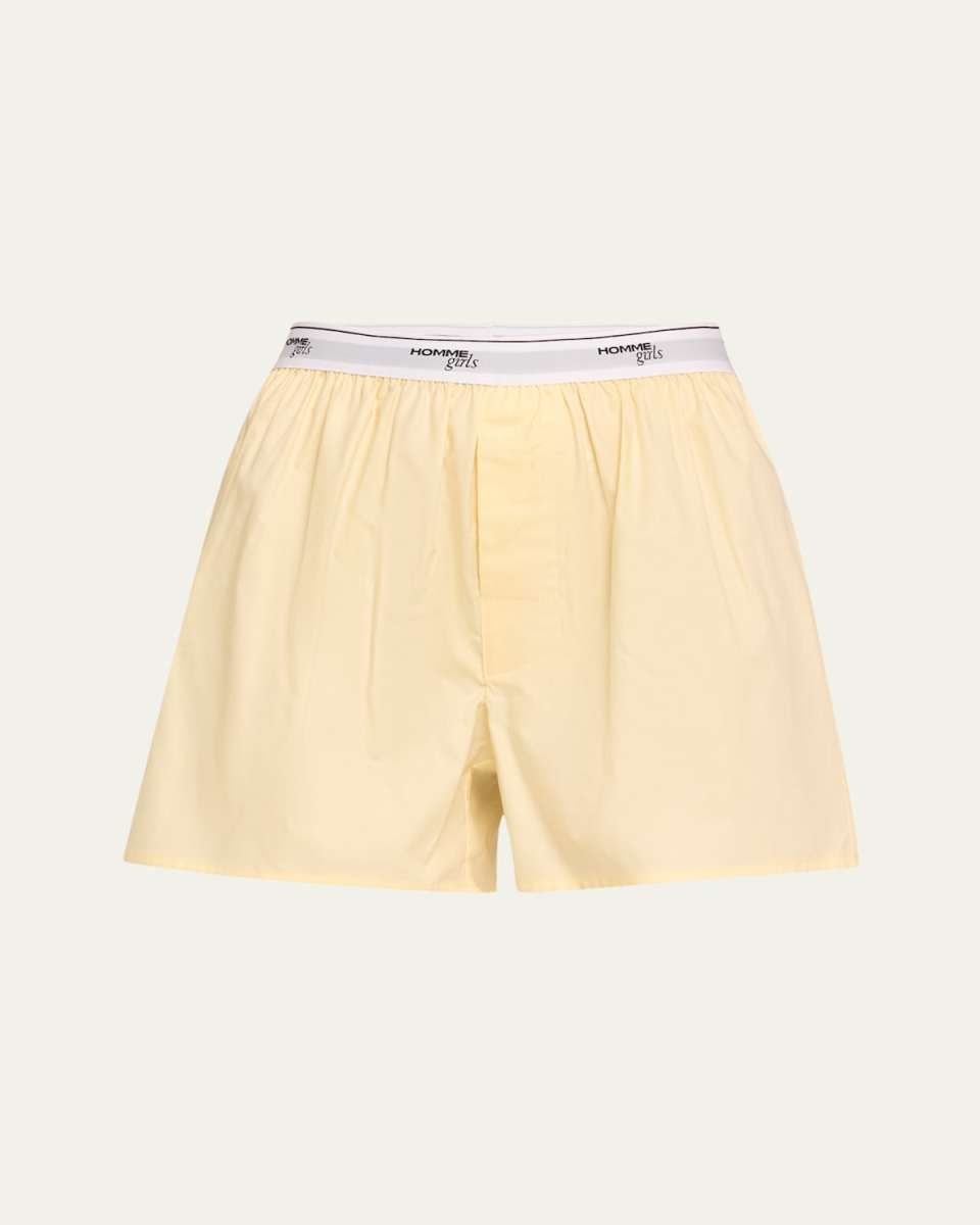 Logo-Band Boxer Pajama Shorts